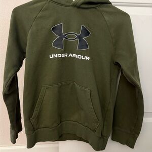Under Armour Army Green Pullover Hoodie with logo Youth Medium